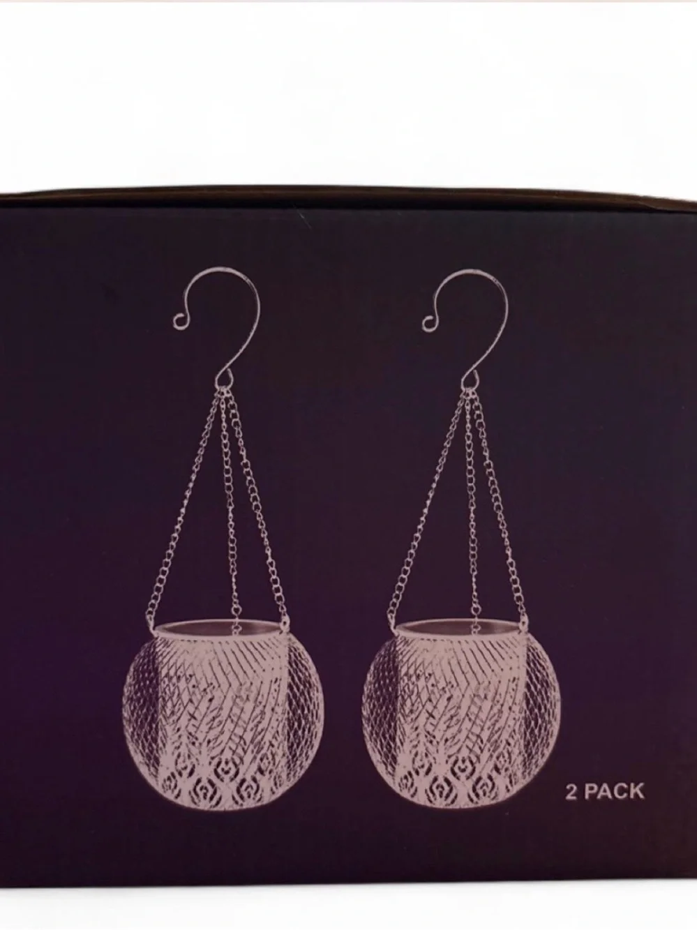 SOLAR Hanging Glass Lantern Pair in Clear Glass — Home Accents